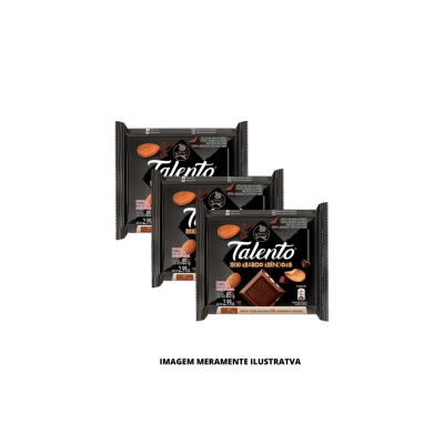 CHOCOLATE - GAROTO - 85g TALENTO MEIO AMARGO COM AMENDOAS - DP12